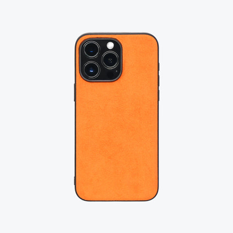 Alcantara Back-Wrap iPhone Case (Orange)