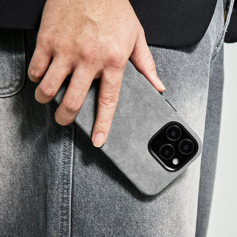 Alcantara Full-Wrap iPhone Case (Gray)