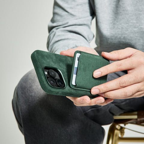 Alcantara Full-Wrap iPhone Case (Forest Green)