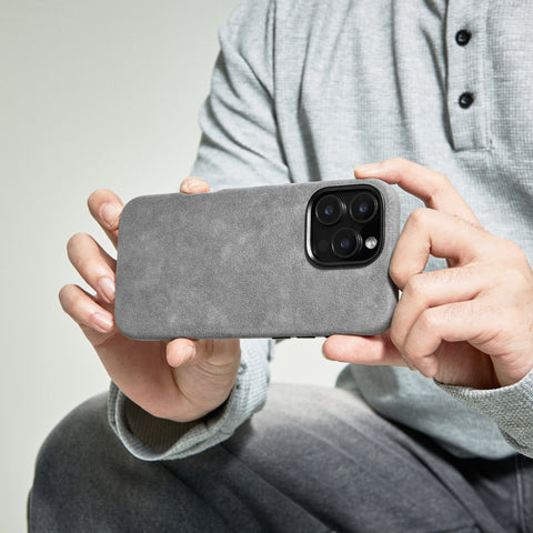 Alcantara Full-Wrap iPhone Case (Gray)