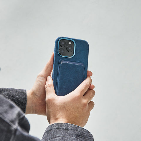 Alcantara Full-Wrap iPhone Case (Navy Blue)