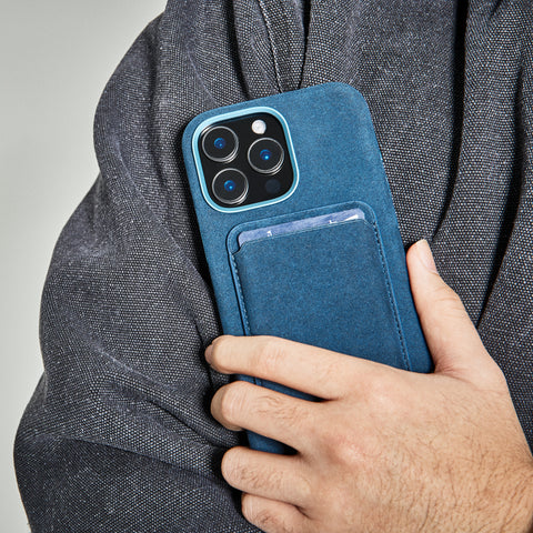 Alcantara Full-Wrap iPhone Case (Navy Blue)