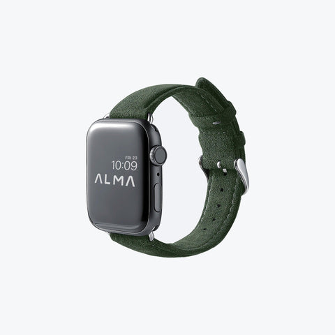 Alcantara Apple Watch Buckle Bands (Forest Green) - ALMA