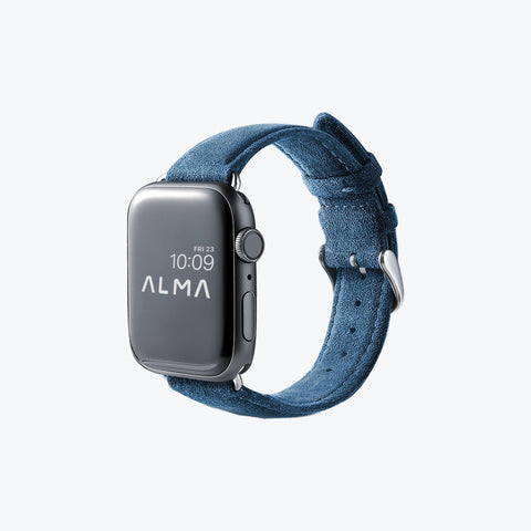 Alcantara Apple Watch Buckle Bands (Navy Blue) - ALMA