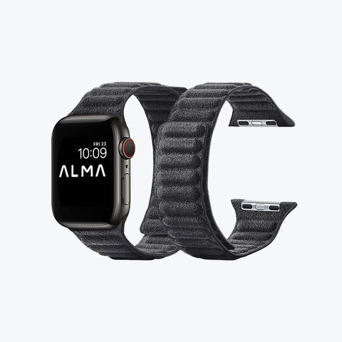 Alcantara Apple Watch Magnetic Bands Version 2 (Black)