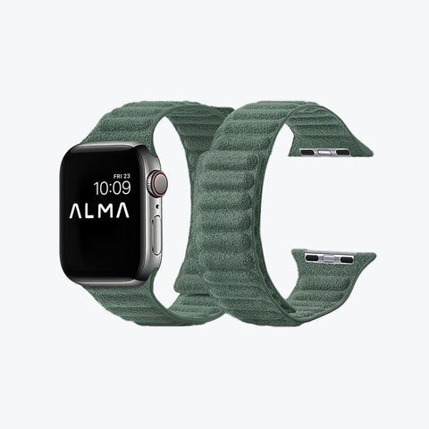 Alcantara Apple Watch Magnetic Bands Version 2 (Forest Green)