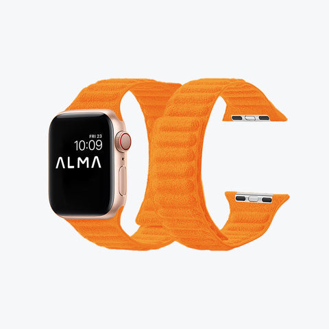 Alcantara Apple Watch Magnetic Bands Version 2 (Orange)