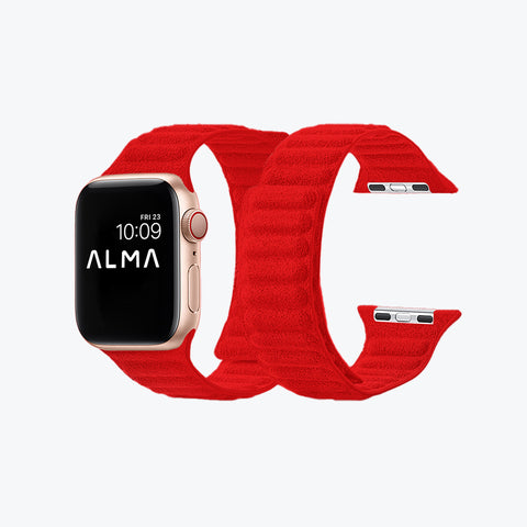 Alcantara Apple Watch Magnetic Bands Version 2 (Red)