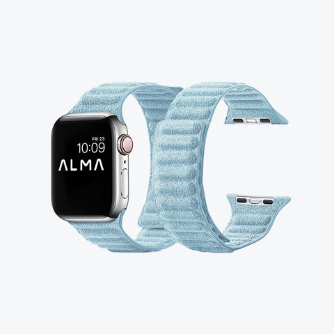 Alcantara Apple Watch Magnetic Bands (Baby Blue) - ALMA