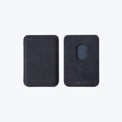 Alcantara MagSafe Phone Cardholder (Black) - ALMA