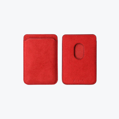 Alcantara MagSafe Phone Cardholder (Red) - ALMA