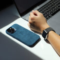 Alcantara iPhone Case (Navy Blue) - ALMA