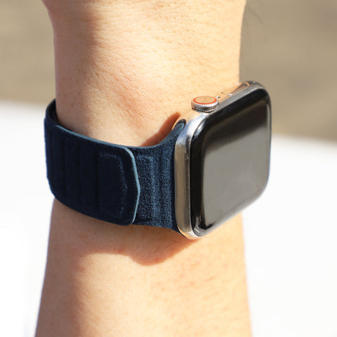 Alcantara Apple Watch Magnetic Bands Version 2 (Navy Blue)