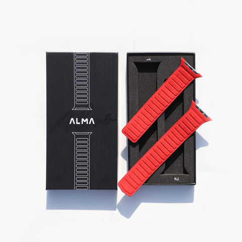 Alcantara Apple Watch Magnetic Bands Version 2 (Red)
