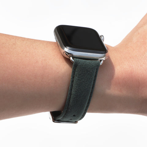 Alcantara Apple Watch Buckle Bands (Forest Green)