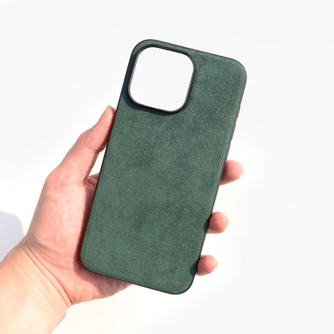 Alcantara Back-Wrap iPhone Case (Forest Green)