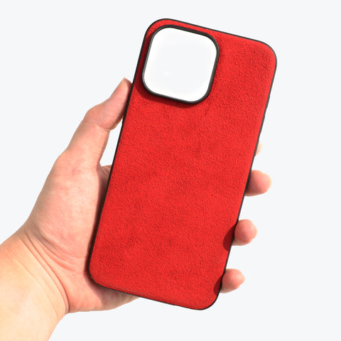 Alcantara Back-Wrap iPhone Case (Red)