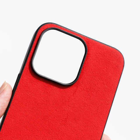 Alcantara Back-Wrap iPhone Case (Red)
