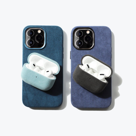 Alcantara iPhone Case (Navy Blue) - ALMA
