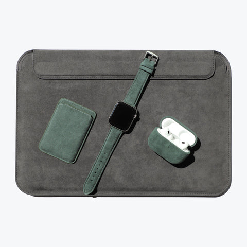 Alcantara Apple Watch Buckle Bands (Forest Green) - ALMA