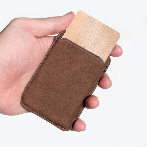 Alcantara MagSafe Phone Cardholder (Brown)