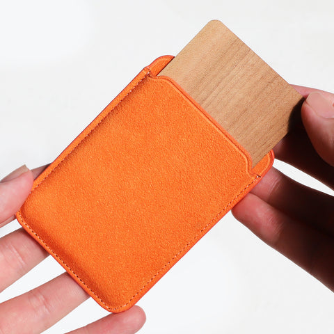Alcantara MagSafe Phone Cardholder (Orange)