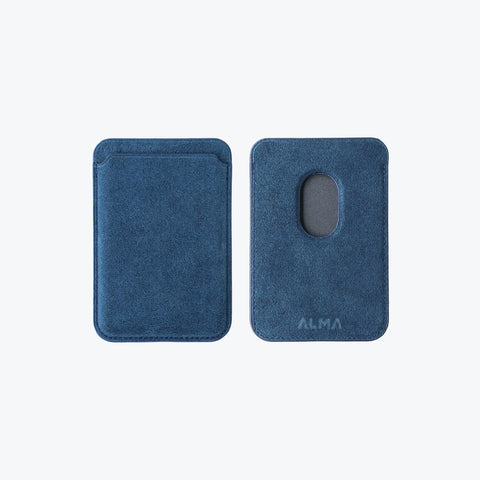 Alcantara MagSafe Phone Cardholder (Navy Blue) - ALMA