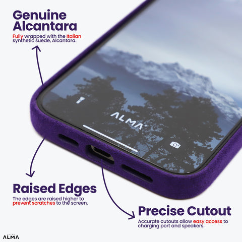 Alcantara Full-Wrap iPhone Case (Indigo)