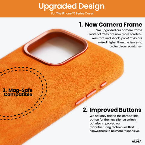 Alcantara Full-Wrap iPhone Case (Orange)