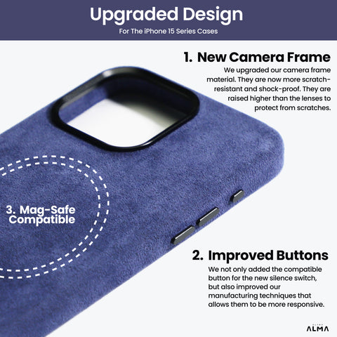 Alcantara Full-Wrap iPhone Case (Violet Blue)